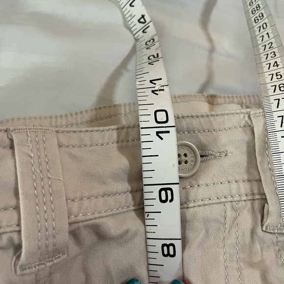 Youth Abercrombie tan cargo utility pants 13 14 Short cotton elastane embroidery - Picture 11 of 13